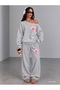 Mini Flower Printed Women's Boat Neck Top/Sweatshirt Track Suit Set