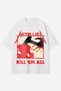 Metallica K.'Em All' Printed White Oversize Tshirt - 2