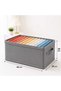 3 Pieces of Gray Fabric Foldable Closet Clothing Organizer Box - 45 X 30 X 20 cm - 3