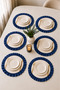 Set of 6 Round Ruffled Plates – 33cm Fabric Placemats Cream - 2
