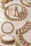 Set of 6 Round Ruffled Plates – 33cm Fabric Placemats Cream - 3