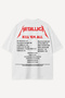 Metallica K.'Em All' Printed White Oversize Tshirt