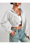 Hooded Crop Cardigan 3 Yarn Thick Fabric - 3