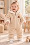 Welsoft Baby Jumpsuit with Hood and Zipper, Plush Winter Thick Warm Unisex Baby Jumpsuit 6-18 Months - 6
