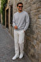 Men's Stone 3 Thread Crew Neck Sweat Soft Puff Fabric - 4