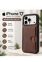 iPhone 17Pro Compatible Case with Stand and Card Holder, Luxury Magnetic Functional Case for Women and Men