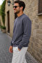 Men's Smoked 3 Thread Crew Neck Sweat Soft Puff Fabric - 2
