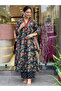 Navy Blue Floral Printed Anarkali Kurta Palazzo Set - ALV1700 | Navy Blue-Size:XL-42-Inches - 4
