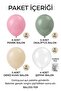 Rose and Sage 20-Piece Balloon Set – Transparent 11-Inch Party Balloons with Pink, Eucalyptus, Sea Sand, and Silver Confetti - 3