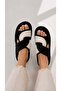Color Contrasted Cross Plush Comfortable Sole Home Slippers - 2