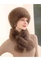Fur cap hat and cross scarf set