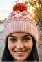 Women's Patterned Pompom Knitted Winter Beanie - 7