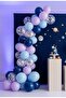 Galaxy Tale 20-Piece Balloon Set – Transparent 11-Inch Party Balloons in Macaron Lilac, Macaron Blue, Navy Blue, and Silver Confetti - 2