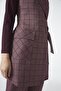 Plaid Patterned Triple Combination Plum Set 1050 - 5