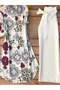 White Rayon Floral & Geometric Print Tunic Palazzo Set - FFT9164 | Multicolor-Size:XL-42-Inches
