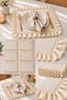 6-Piece Ruffled American Service Plate Set – Cream Color Stylish and Decorative Table Presentation Set - 3