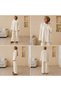 Button Detailed Stylish Sports Tunic Pants Double Knitwear Set - 2