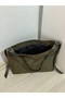 Suede Large Size Women's Shoulder Bag with Belt Detail and Front Pocket - 8