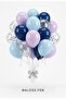 Galaxy Tale 20-Piece Balloon Set – Transparent 11-Inch Party Balloons in Macaron Lilac, Macaron Blue, Navy Blue, and Silver Confetti