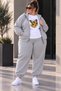 Women's Plus Size 3-Piece Comfortable Casual Tracksuit Set Butterfly Print Zipper Hooded Jogger Set 🔥   L-8Xl