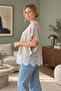 Women's Skirt with Lace Edge Merserized Knitted Blouse - 4