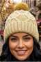 Women's Pompom Hair Braided Metallic Thread Knitwear Winter Beanie - 3