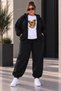 Women's Plus Size 3-Piece Comfortable Casual Tracksuit Set Butterfly Print Zipper Hooded Jogger Set 🔥   L-8Xl