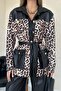 Black Leather Garnished Leopard Set - 6
