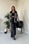Black Leather Garnished Leopard Set - 3