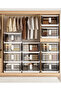 5-Tier Plastic Storage Cabinet with Transparent Doors and Wheels 50x31.5x139 cm - 2
