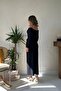 Black Knitwear Dress with Gold Buttons - 6