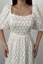 White Balloon Sleeve Ruffle Dress - 4