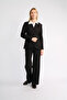 Black Collarless Jacket Classic Suit - 2