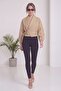 Women's Shawl Collar Belted Long Sleeve Crop Jacket Red, Brown, Beige - 3
