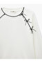Long Sleeve Embroidered Crew Neck Bowknot Sweatshirt - 6