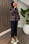 Plaid Patterned Viral Trench Coat with Belt and Inner Lining - 2