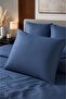 100% Cotton Satin Striped Pillowcase with Cover 2-Piece Luxury Hotel Quality |   50X70 Navy Blue - 5
