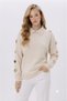 Women's Button Detailed Polo Neck Knitwear Sweater - 4