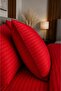 100% Cotton Satin Striped Pillowcase with Cover 2-Piece Luxury Hotel Quality |   50X70 Red - 3