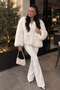 Women's Burgundy Premium Faux Fur Jacket Mazelf - 4
