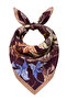 Authentic Floral Pattern - Twill Silk Texture - Multi-Purpose Square Bandana Scarf 50X50 cm - 2