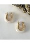 Acrylic Gold Half Hoop Bag Earrings - Stylish Elegant Modern Design Earrings 316L Steel Anti-Allergic