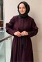 Fuat Gürşen Sleeves with Floral Beading and Square Patterned Shirt Dress - 3