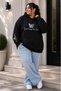 Women's Plus Size Oversize Hooded Sweatshirt Butterfly Print Kangaroo Pocket Youth Trend Casual Daily Hoodie L XL 2XL 3XL 4XL 5XL 6XL 7XL