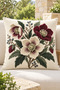 Botanical Winter Themed 3D Embroidery-Looking Digital Printed Decorative Throw Pillow Cover 43X43Cm– (Double Sided) - 5