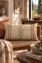Siena Digital Printed Beige Embroidery Patterned Vintage Botanical Decorative 1 Piece Rectangular Throw Pillow Cover Double-Sided Digital Printing with Hidden Zipper - 4