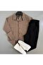 Men's Ottoman Fabric Shirt Pants Bottom Top Set - 2