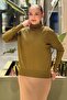 Mercerized Tunic with Stand Collar and Sewing Detail