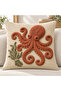 Marine Themed 3D Embroidery-Looking Digital Printed Decorative Throw Pillow Cover – 43X43 cm – (Double Sided) - 4