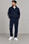 Men's Diver Fabric High-Quality Stand-Up Collar Full Stretch Tracksuit Set Dawraz-3037